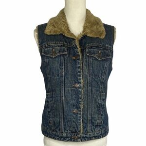 GAP Sherpa Lined Denim Jean Vest
